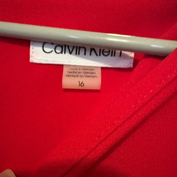 Calvin Klein Vibrant Red Long Sleeve Dress - Picture 5 of 9